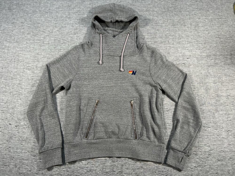 Aviator Nation Ninja Hoodie Sweatshirt Womens Extra Small Grey Pullover